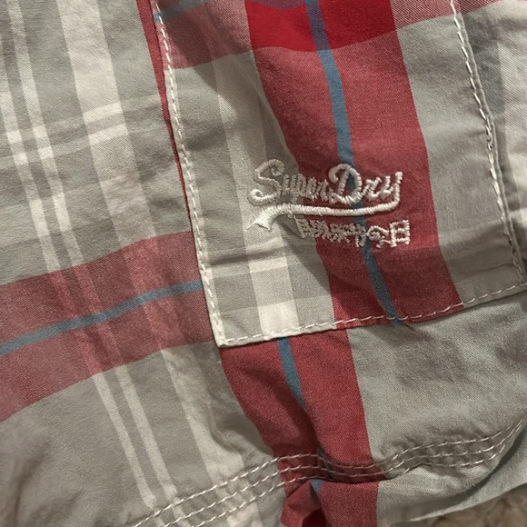 Superdry Plaid Cargo Shorts - Picture 4 of 9